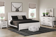 Gerridan White/Gray King Panel Bed with Mirrored Dresser and 2 Nightstands from Ashley - Luna Furniture