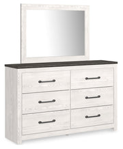 Gerridan White/Gray Queen Panel Bed with Mirrored Dresser, Chest and Nightstand from Ashley - Luna Furniture