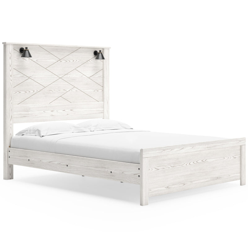 Gerridan White/Gray Lighted Panel Bedroom Set from Ashley - Luna Furniture