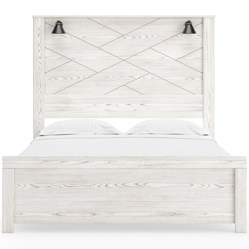Gerridan White/Gray Lighted Panel Bedroom Set from Ashley - Luna Furniture