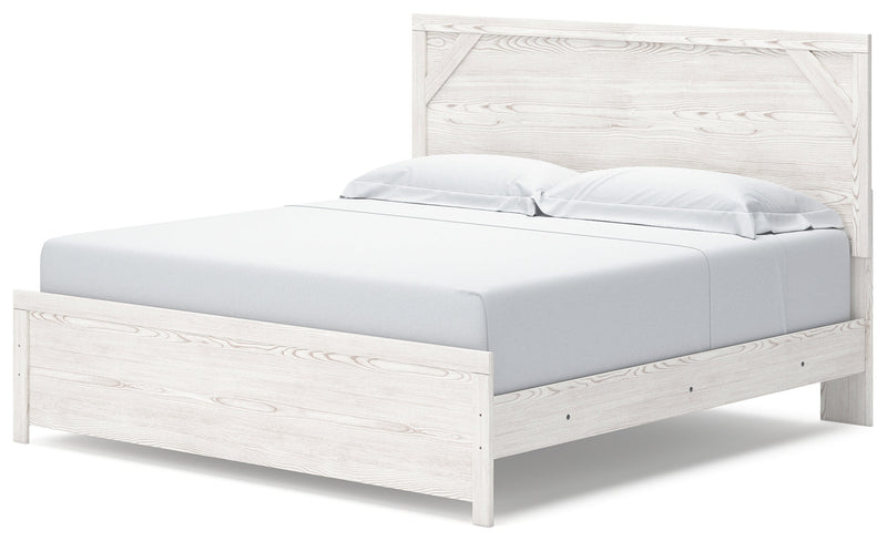 Gerridan White/Gray King Panel Bed with Mirrored Dresser and 2 Nightstands from Ashley - Luna Furniture