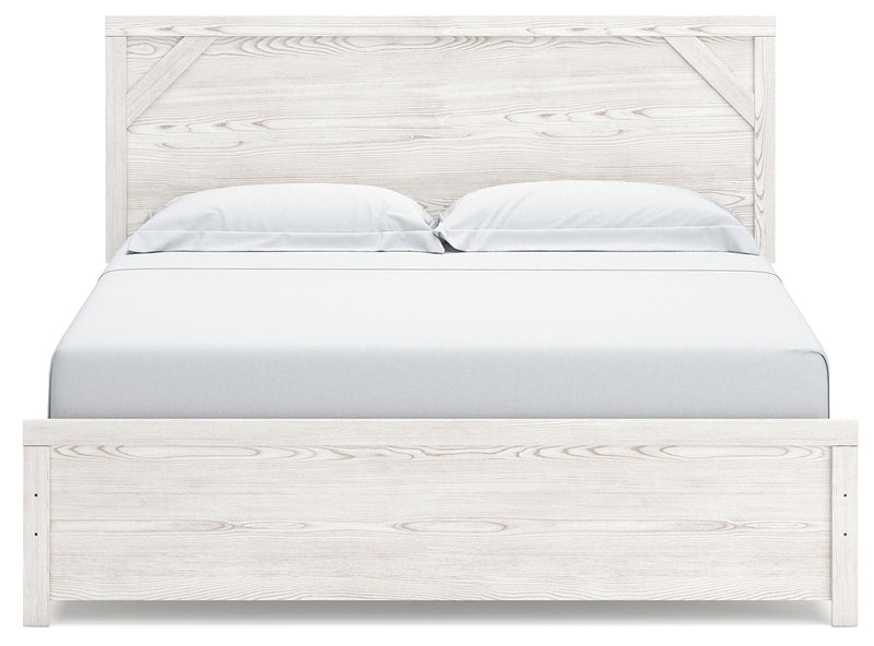 Gerridan White/Gray King Panel Bed with Mirrored Dresser and 2 Nightstands from Ashley - Luna Furniture