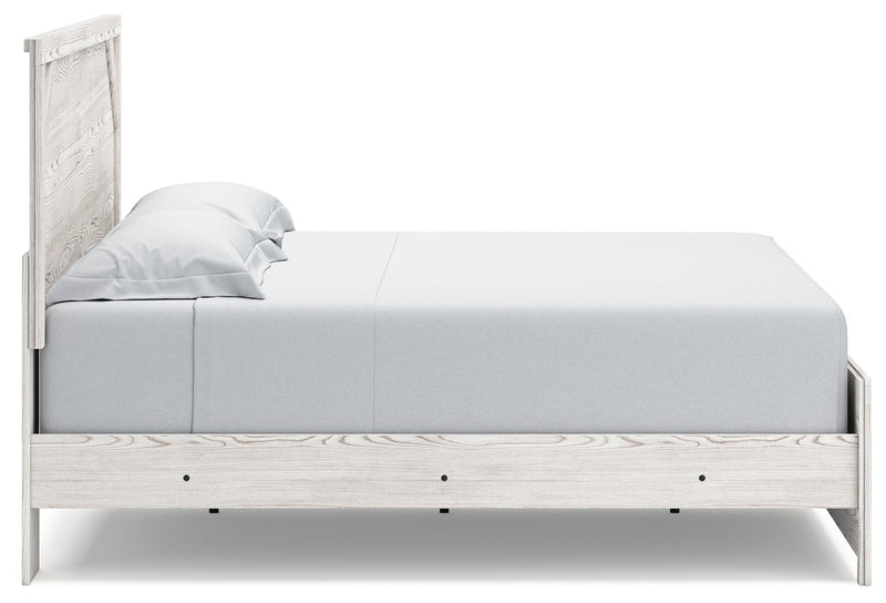 Gerridan White/Gray King Panel Bed with Mirrored Dresser and 2 Nightstands from Ashley - Luna Furniture