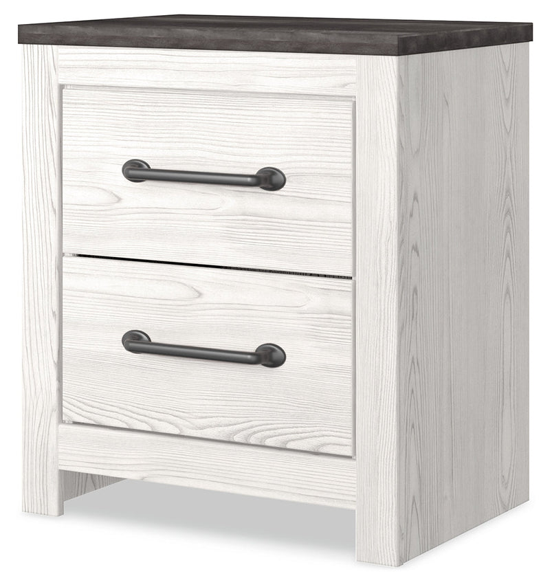Gerridan White/Gray King Panel Bed with Mirrored Dresser and 2 Nightstands from Ashley - Luna Furniture