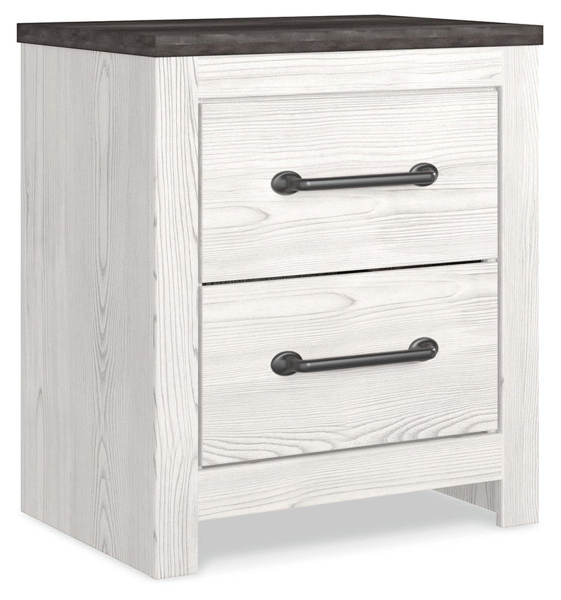 Gerridan White/Gray King Panel Bed with Mirrored Dresser and 2 Nightstands from Ashley - Luna Furniture