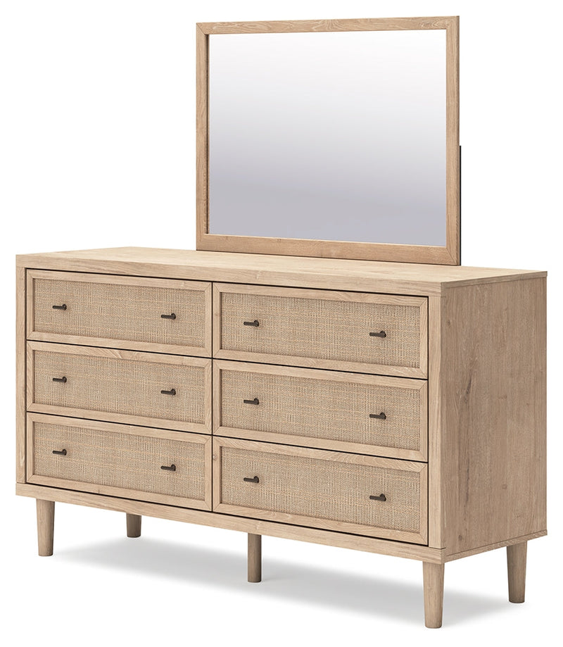 Cielden Two-tone Full Panel Headboard with Mirrored Dresser from Ashley - Luna Furniture