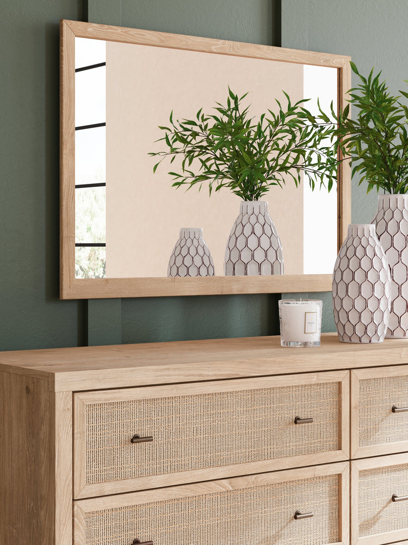 Cielden Two-tone Full Panel Headboard with Mirrored Dresser from Ashley - Luna Furniture