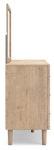 Cielden Two-tone Full Panel Headboard with Mirrored Dresser from Ashley - Luna Furniture
