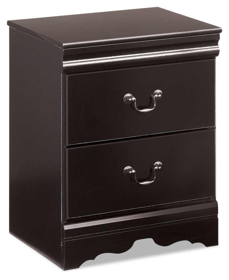 Huey Vineyard Black Twin Sleigh Bed and Nightstand from Ashley - Luna Furniture