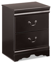 Huey Vineyard Black Queen Sleigh Bed and Nightstand from Ashley - Luna Furniture