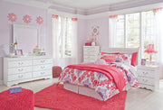 Anarasia Full Sleigh Headboard, Dresser and Mirror in White from Ashley - Luna Furniture