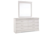 Anarasia White Dresser and Mirror -  Ashley - Luna Furniture