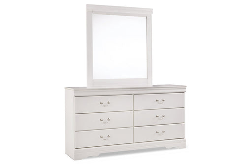 Anarasia White Dresser and Mirror -  Ashley - Luna Furniture