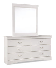 Anarasia Queen Sleigh Headboard, Dresser and Mirror in White from Ashley - Luna Furniture