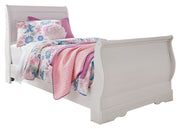 Anarasia White Twin Sleigh Bed with Nightstand from Ashley - Luna Furniture