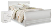 Anarasia White Queen Sleigh Bed and Nightstand from Ashley - Luna Furniture