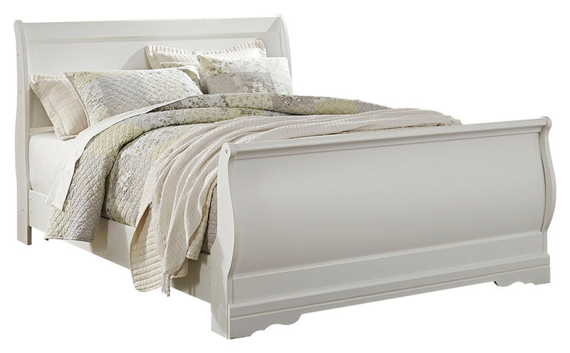 Anarasia White Queen Sleigh Bed and Nightstand from Ashley - Luna Furniture