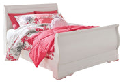 Anarasia Full Sleigh Bed with Mirrored Dresser in White from Ashley - Luna Furniture
