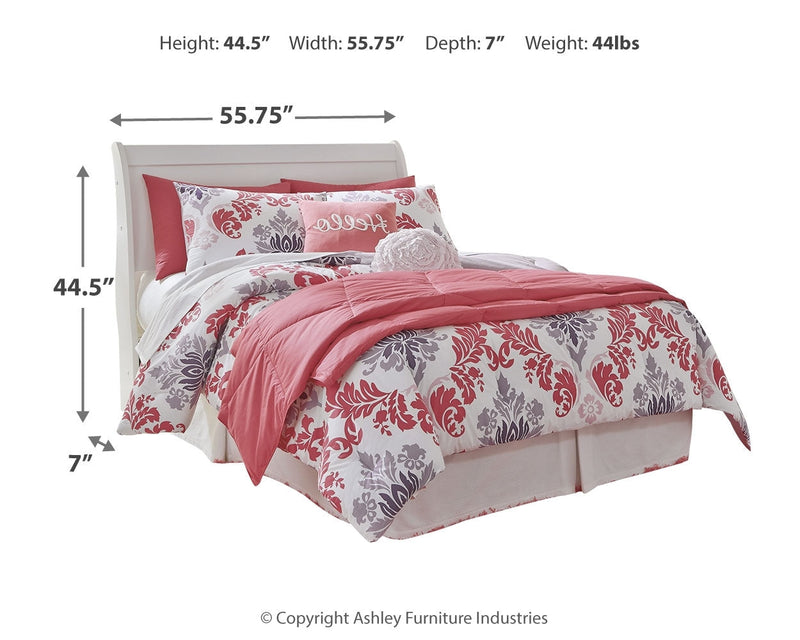 Anarasia Full Sleigh Headboard, Dresser and Mirror in White from Ashley - Luna Furniture