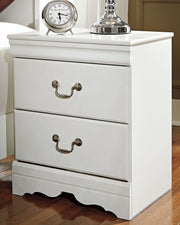Anarasia White Twin Sleigh Bed with Nightstand from Ashley - Luna Furniture