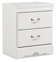 Anarasia White Queen Sleigh Bed and Nightstand from Ashley - Luna Furniture