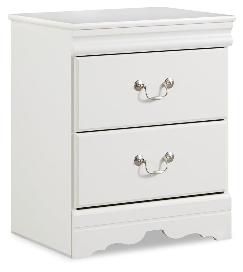 Anarasia White Queen Sleigh Bed and Nightstand from Ashley - Luna Furniture