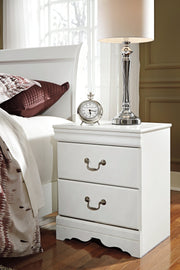 Anarasia White Twin Sleigh Bed with Nightstand from Ashley - Luna Furniture