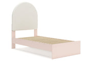 Wistenpine Blush Twin Upholstered Panel Bed with Storage from Ashley - Luna Furniture