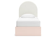 Wistenpine Blush Twin Upholstered Panel Bed with Storage from Ashley - Luna Furniture
