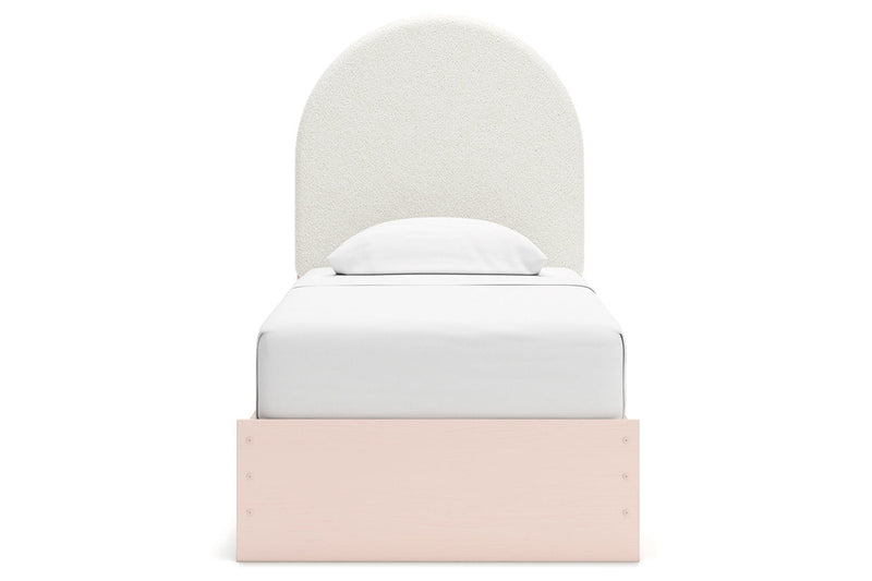 Wistenpine Blush Twin Upholstered Panel Bed with Storage from Ashley - Luna Furniture