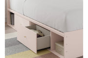 Wistenpine Blush Twin Upholstered Panel Bed with Storage from Ashley - Luna Furniture