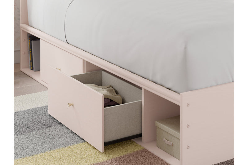 Wistenpine Blush Twin Upholstered Panel Bed with Storage from Ashley - Luna Furniture