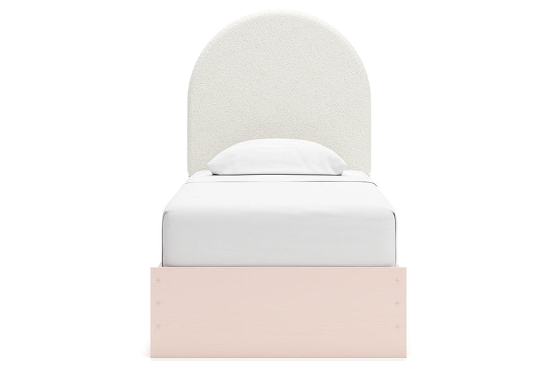 Wistenpine Blush Twin Upholstered Panel Bed with Storage from Ashley - Luna Furniture