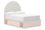 Wistenpine Blush Full Upholstered Panel Bed with Storage from Ashley - Luna Furniture