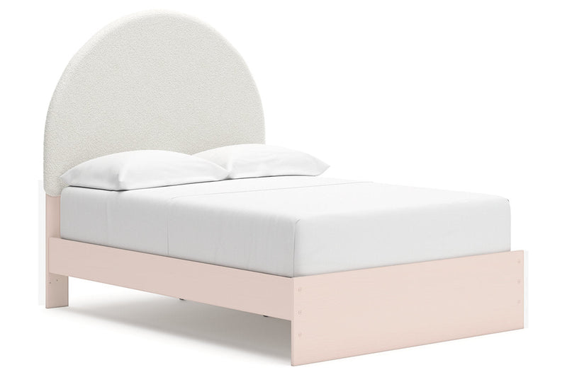 Wistenpine Blush Full Upholstered Panel Bed with Storage from Ashley - Luna Furniture