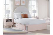 Wistenpine Blush Full Upholstered Panel Bed with Storage from Ashley - Luna Furniture