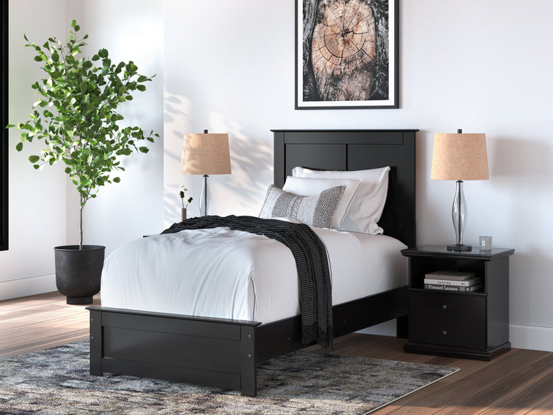 Maribel Black Twin Panel Bed, Dresser and Mirror from Ashley - Luna Furniture