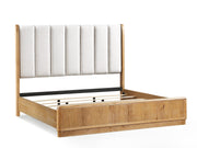 Westcott Cerused Natural King Upholstered Panel Bed from Crown Mark - Luna Furniture
