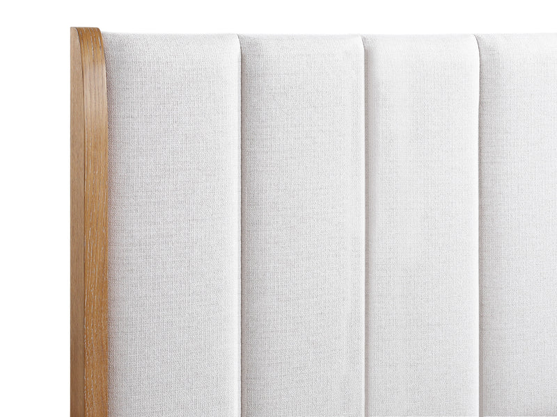 Westcott Cerused Natural King Upholstered Panel Bed from Crown Mark - Luna Furniture