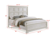 Alexandria Antique White Queen Panel Bed from Crown Mark - Luna Furniture