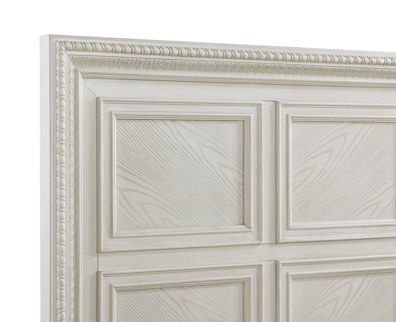 Alexandria Antique White Queen Panel Bed from Crown Mark - Luna Furniture