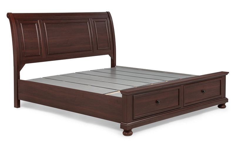 Claribelle Cherry Queen Storage Sleigh Bed from Crown Mark - Luna Furniture
