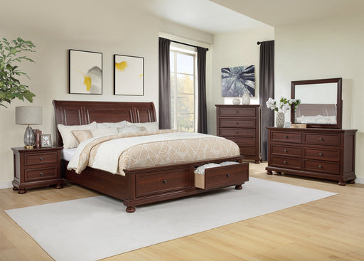 Claribelle Cherry Queen Storage Sleigh Bed from Crown Mark - Luna Furniture