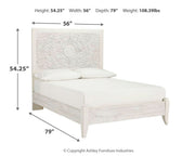 Paxberry Whitewash Full Panel Bed and Nightstand from Ashley - Luna Furniture