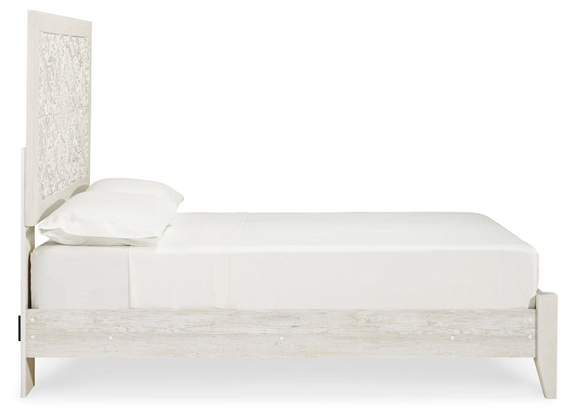 Paxberry Whitewash Full Panel Bed and Nightstand from Ashley - Luna Furniture