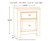 Porter Whitewash King Panel Bed with Mirrored Dresser and Chest from Ashley - Luna Furniture