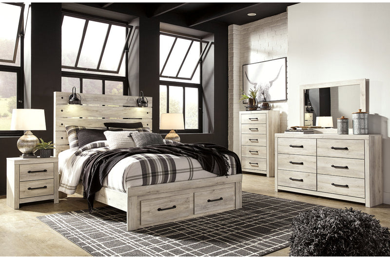 Cambeck Whitewash Queen Panel Bed with 2 Storage Drawers from Ashley - Luna Furniture