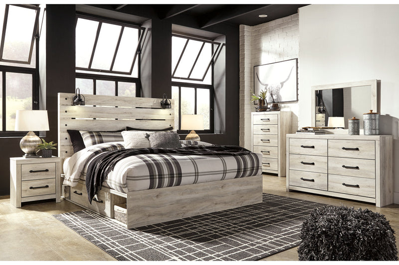 Cambeck Whitewash King Platform Bed with 4 Storage Drawers from Ashley - Luna Furniture