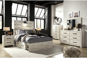 Cambeck Whitewash Full Panel Bed with 2 Storage Drawers from Ashley - Luna Furniture