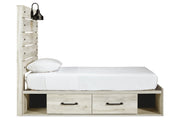Cambeck Whitewash Twin Panel Bed with 2 Storage Drawers from Ashley - Luna Furniture